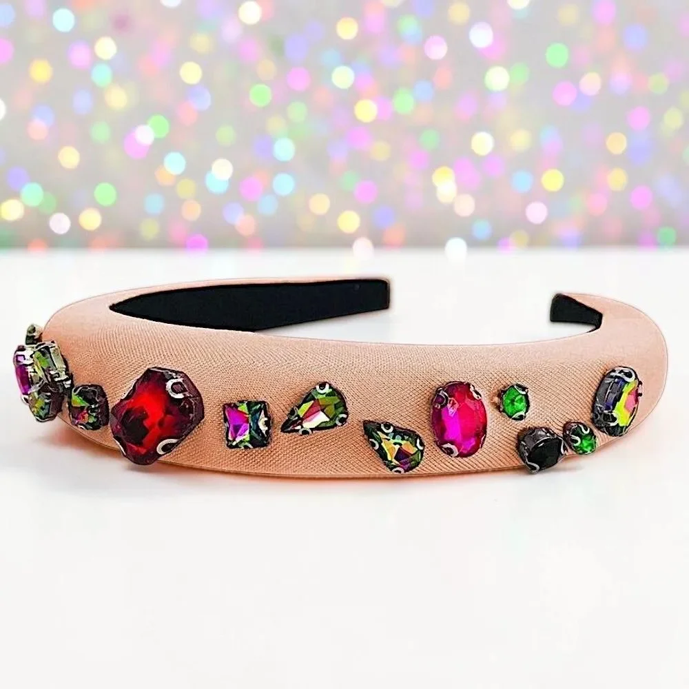 ZAXIE by Stefanie Taylor - Padded Jewel Headband - Pink MSRP $48